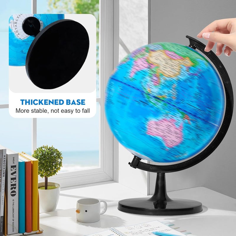 GOCHANGE 10in Kids Globe, Educational Geography Tools with Stable Thickened Base, 360° Rotating Globe for Learning, Classroom & Home School Supplies & Gifts - Image 3